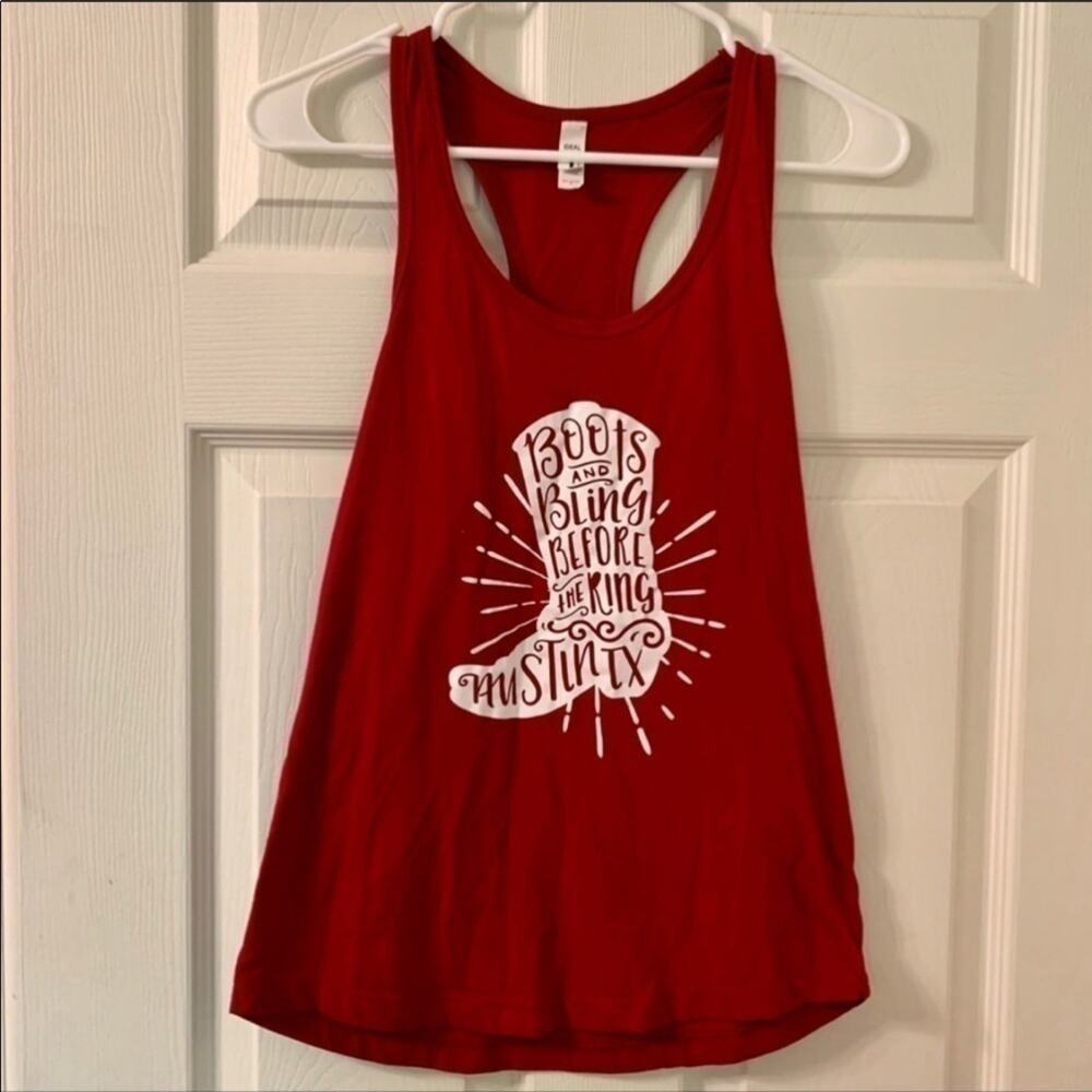 Boots & Bling Before The Ring Red White Tank Size Small - Picture 6 of 6
